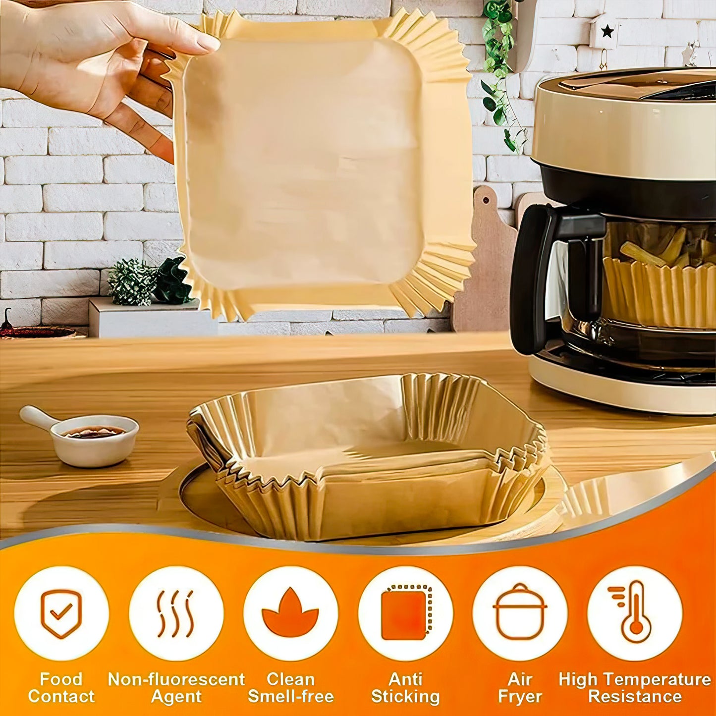 Disposable Air fryer Liner 10 Inch Square