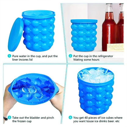 Silicon Ice Maker Mould with Round Ice cubes Wine chiller