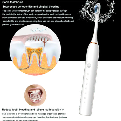 Electric Toothbrush for Adult 6 Cleaning mode rechargeable